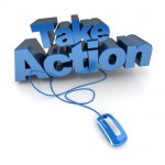 Blue Take Action Sign