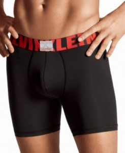 Boxer briefs. If you don't wear them start. They aren't as bulky as boxers and they look better that briefs. 