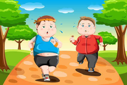 Overweight kids running