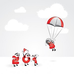 Funny New Year's Eve greeting card - Skydiving year