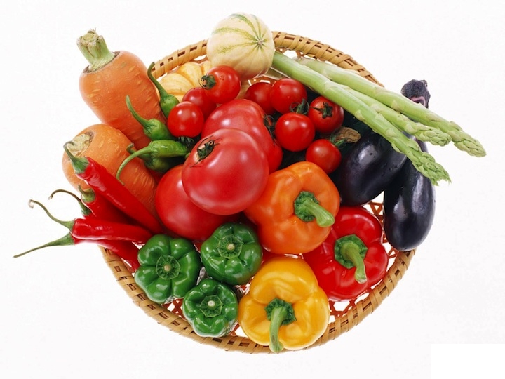 basket of organic vegetables